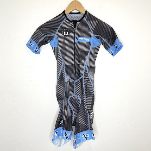 Wattie Ink Triathlon Suit Womens XS Switch4good Tri Blue Gray - Picture 1 of 8
